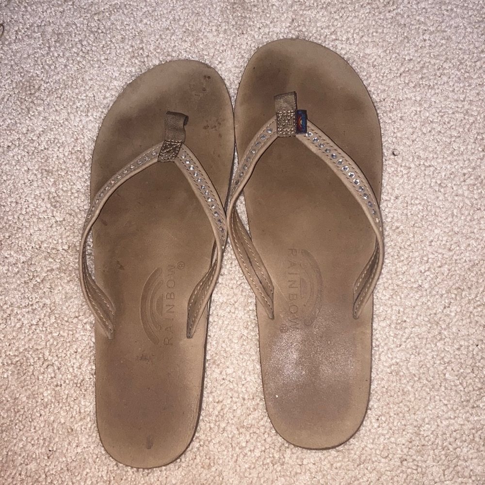 Women’s rainbow flip flops
